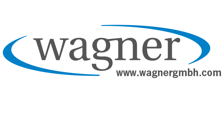 Wagner logo: blue curved swoosh surrounding the word 'wagner' with the site www.wagnergmbh.com